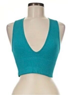Sexy Urban Outfitters Out From Under Ribbed V-Neck Crop Top - Size Medium